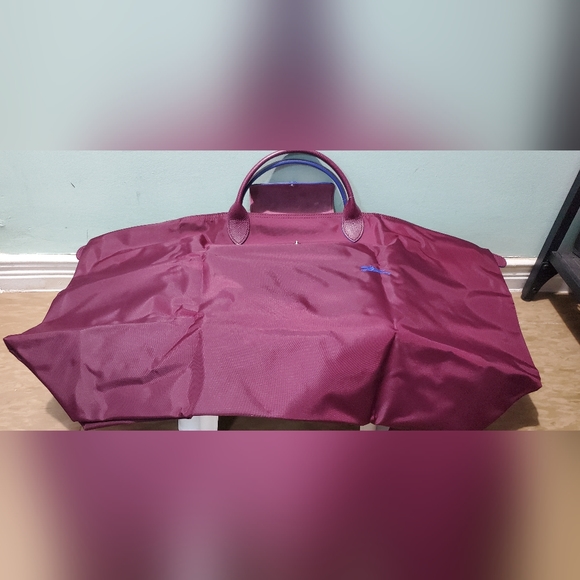 NEW LONGCHAMP Le Pliage Club XL Sac De Voyage Prune Plum Travel Bag Tote Duffel - Picture 7 of 11